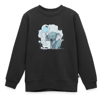 Explosion de bulles - Sweat Premium enfant bio - noir - Devant - AI Model Kid Female (0cm)