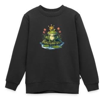 Grenouille royale - Sweat Premium enfant bio - noir - Devant - AI Model Kid Female (0cm)