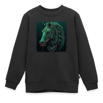 Cadeaux dictons bday humour cowboy pur-sang - Sweat Premium enfant bio - noir - Devant - AI Model Kid Female (0cm)