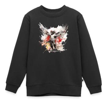 un ange - Sweat Premium enfant bio - noir - Devant - AI Model Kid Female (0cm)