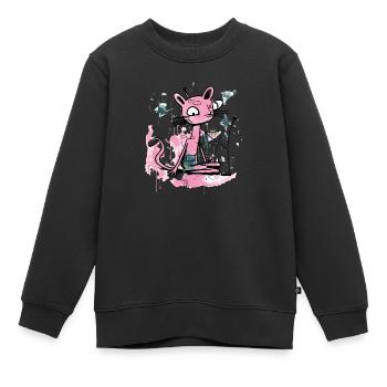Jok la panthère rose - Sweat Premium enfant bio - noir - Devant - AI Model Kid Female (0cm)