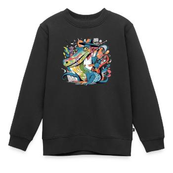 Izidi the alligator - Kids Premium Organic Sweatshirt - black - Front - AI Model Kid Female (0cm)
