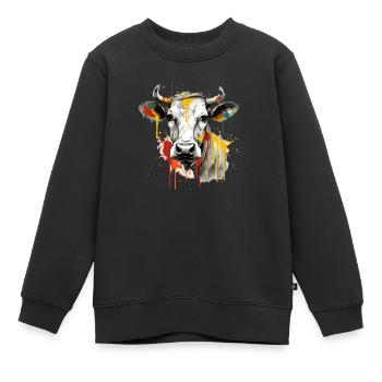 Lika die Kuh - Kinder Premium Organic Sweatshirt - Schwarz - Vorne - AI Model Kid Female (0cm)