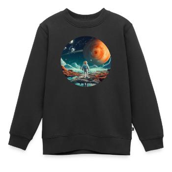 Spaceman um All, Astronauten Geschenk - Kinder Premium Organic Sweatshirt - Schwarz - Vorne - AI Model Kid Female (0cm)