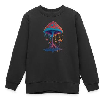 Pilz - Kinder Premium Organic Sweatshirt - Schwarz - Vorne - AI Model Kid Female (0cm)