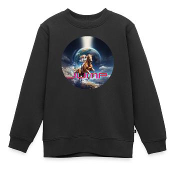 earth show jumping jump - Kinder Premium Organic Sweatshirt - Schwarz - Vorne - AI Model Kid Female (0cm)