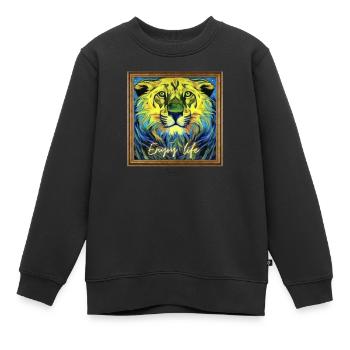 Lion - Kinder Premium Organic Sweatshirt - Schwarz - Vorne - AI Model Kid Female (0cm)