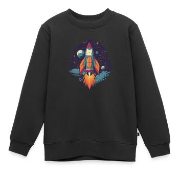 Whimsy Rocket: Galaktisches Abenteuer! - Kinder Premium Organic Sweatshirt - Schwarz - Vorne - AI Model Kid Female (0cm)