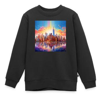 icecrusher New YorkSkyline Cartographic - Kinder Premium Organic Sweatshirt - Schwarz - Vorne - AI Model Kid Female (0cm)