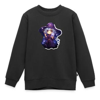 Magical Astral Mage Cute Cartoonish Spellcaster - Kinder Premium Organic Sweatshirt - Schwarz - Vorne - AI Model Kid Female (0cm)