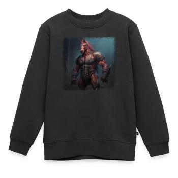 Académie d’équitation Blague Équitation Anniversaire - Sweat Premium enfant bio - noir - Devant - AI Model Kid Female (0cm)