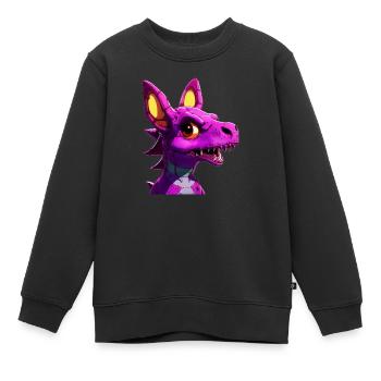 lila dragon - Kinder Premium Organic Sweatshirt - Schwarz - Vorne - AI Model Kid Female (0cm)