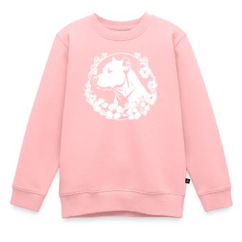 Pitbull - Sweat Premium enfant bio - rose - Devant - AI Model Kid Female (0cm)