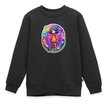 Cartoonish Dimension Traveler Standin - Kinder Premium Organic Sweatshirt - Schwarz - Vorne - AI Model Kid Female (0cm)