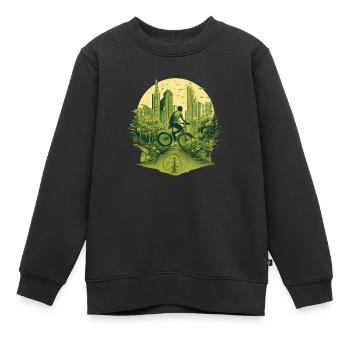 Urban Cyclist: Umweltfreundliche Städte in die Pedale treten - Kinder Premium Organic Sweatshirt - Schwarz - Vorne - AI Model Kid Female (0cm)