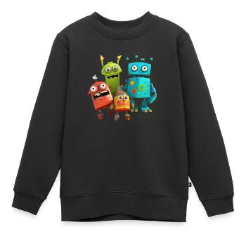 Robo Buddies: aventures amusantes - Sweat Premium enfant bio - noir - Devant - AI Model Kid Female (0cm)
