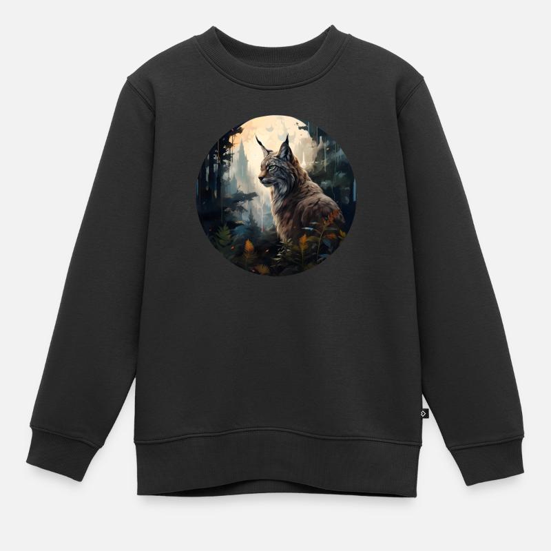 Luchs - Kinder Premium Organic Sweatshirt - Schwarz