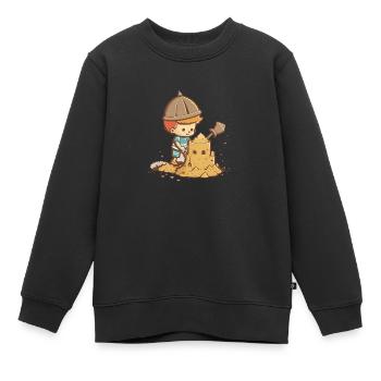 Sandburgen in der Sonne - Kinder Premium Organic Sweatshirt - Schwarz - Vorne - AI Model Kid Female (0cm)