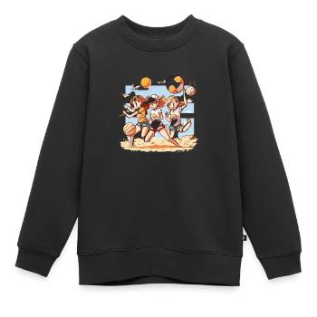 Serve and Beach - Kids Premium Organic Sweatshirt - black - Front - AI Model Kid Female (0cm)