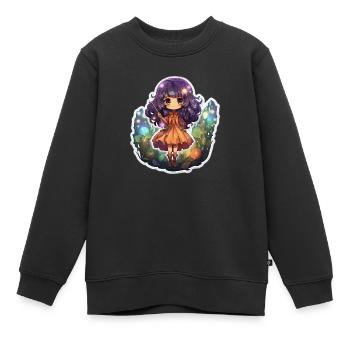 Cute Enchantress Casting a Spell - Kinder Premium Organic Sweatshirt - Schwarz - Vorne - AI Model Kid Female (0cm)