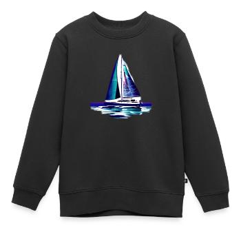 voilier voilier voilier voilier voilier voilier - Sweat Premium enfant bio - noir - Devant - AI Model Kid Female (0cm)