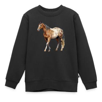 Pferd - Kinder Premium Organic Sweatshirt - Schwarz - Vorne - AI Model Kid Female (0cm)