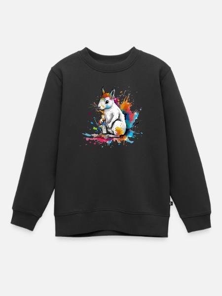 Bibou der Eichhörnchenmaler - Kinder Premium Organic Sweatshirt - Schwarz