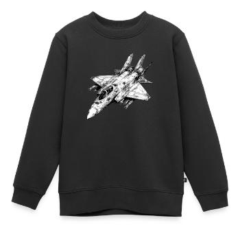Silver Wings-Flugzeuge - Kinder Premium Organic Sweatshirt - Schwarz - Vorne - AI Model Kid Female (0cm)