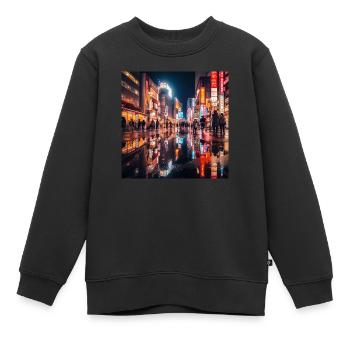 Tokyo - Sweat Premium enfant bio - noir - Devant - AI Model Kid Female (0cm)