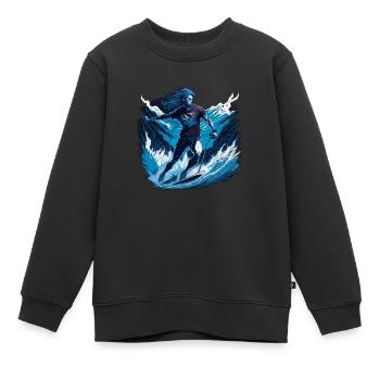 Ski nautique - Ultra Design - Sweat Premium enfant bio - noir - Devant - AI Model Kid Female (0cm)