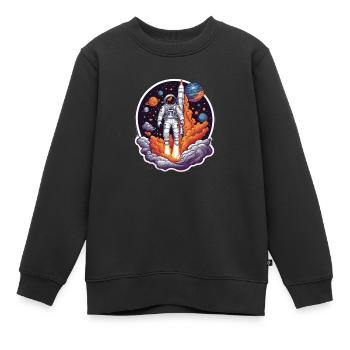 Rocket launch universe - Kids Premium Organic Sweatshirt - black - Front - AI Model Kid Female (0cm)