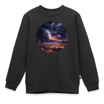 Galaktisches Wunderland - Ferne Welten - Kinder Premium Organic Sweatshirt - Schwarz - Vorne - AI Model Kid Female (0cm)