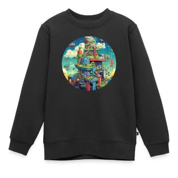 Spaß mit Pixel Videospielen - Kinder Premium Organic Sweatshirt - Schwarz - Vorne - AI Model Kid Female (0cm)