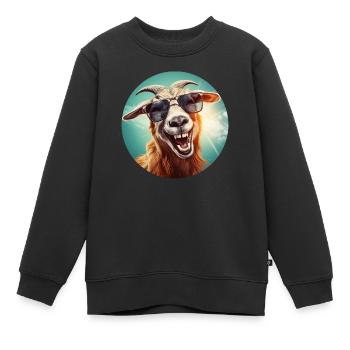 Ziege mit sehr viel Lebensfreude - Kinder Premium Organic Sweatshirt - Schwarz - Vorne - AI Model Kid Female (0cm)