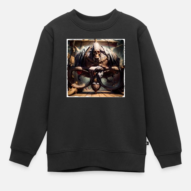 Geekhead-Pirate - Sweat Premium enfant bio - noir