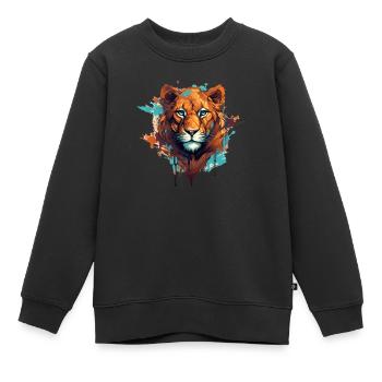 Die Löwin in dir - Kinder Premium Organic Sweatshirt - Schwarz - Vorne - AI Model Kid Female (0cm)