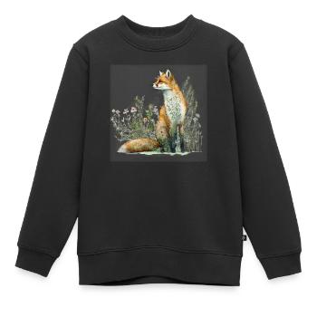 Fuchs in der Wiese - Kinder Premium Organic Sweatshirt - Schwarz - Vorne - AI Model Kid Female (0cm)