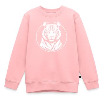 Tigre Big Cat - Sweat Premium enfant bio - rose - Devant - AI Model Kid Female (0cm)