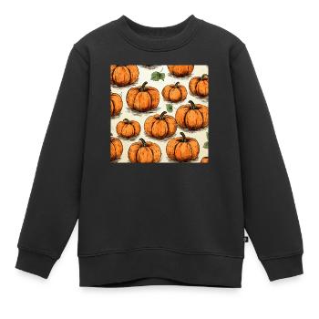 Citrouilles Halloween - Sweat Premium enfant bio - noir - Devant - AI Model Kid Female (0cm)