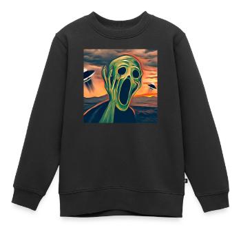 Le cri d’OVNI - Sweat Premium enfant bio - noir - Devant - AI Model Kid Female (0cm)