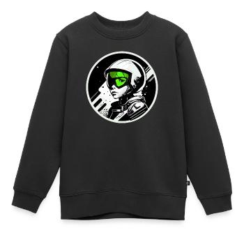 Tampon du logo Austronaut - Sweat Premium enfant bio - noir - Devant - AI Model Kid Female (0cm)