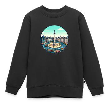 Trafalgar Square - Kids Premium Organic Sweatshirt - black - Front - AI Model Kid Female (0cm)