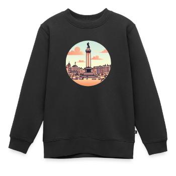 Trafalgar Square - Kids Premium Organic Sweatshirt - black - Front - AI Model Kid Female (0cm)