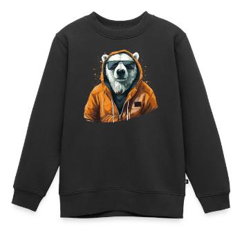 Streetstyle-Bär | Eisbären-Liebhaber - Kinder Premium Organic Sweatshirt - Schwarz - Vorne - AI Model Kid Female (0cm)