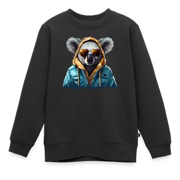 Streetstyle-Koalabär | Koala-Liebhaber - Kinder Premium Organic Sweatshirt - Schwarz - Vorne - AI Model Kid Female (0cm)