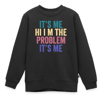 citation drôle son moi salut im le problème c’est moi - Sweat Premium enfant bio - noir - Devant - AI Model Kid Female (0cm)