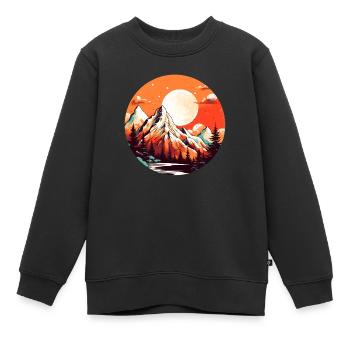 Berge im Sonnenschein - Kinder Premium Organic Sweatshirt - Schwarz - Vorne - AI Model Kid Female (0cm)