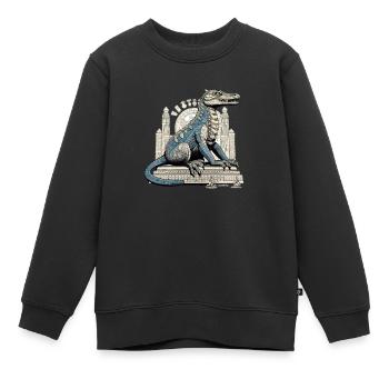 Egyptian crocodile - Kids Premium Organic Sweatshirt - black - Front - AI Model Kid Female (0cm)