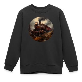 Alte Dampflok - Kinder Premium Organic Sweatshirt - Schwarz - Vorne - AI Model Kid Female (0cm)