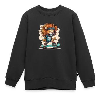 Rampe des Lions - Sweat Premium enfant bio - noir - Devant - AI Model Kid Female (0cm)